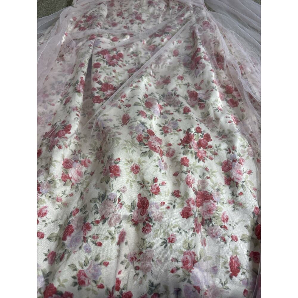Lace Made Floral Corset Dress NWT Size XL Pink Rose Tulle Coquette Cottagecore - Picture 5 of 9